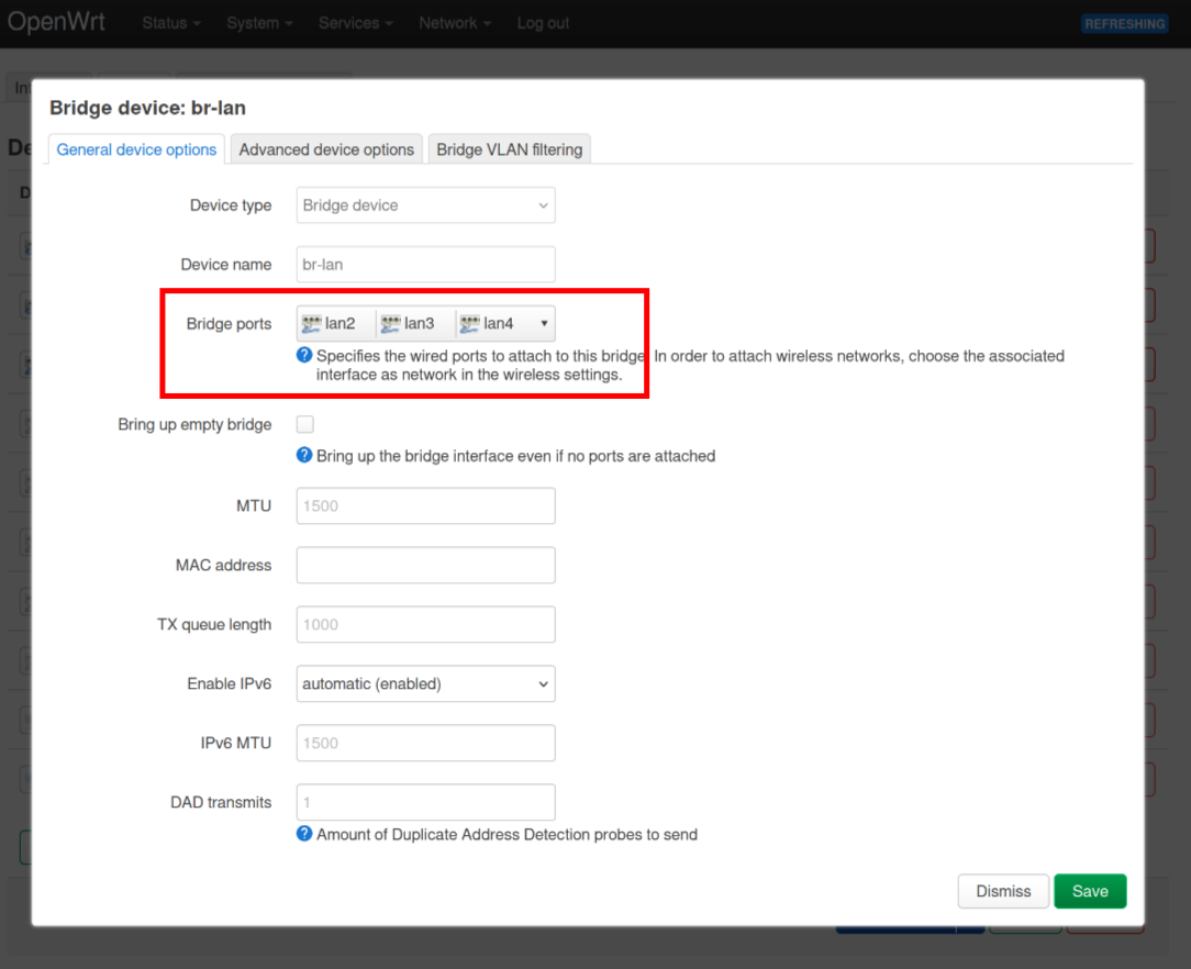 Exclude lan1 port from br-lan device